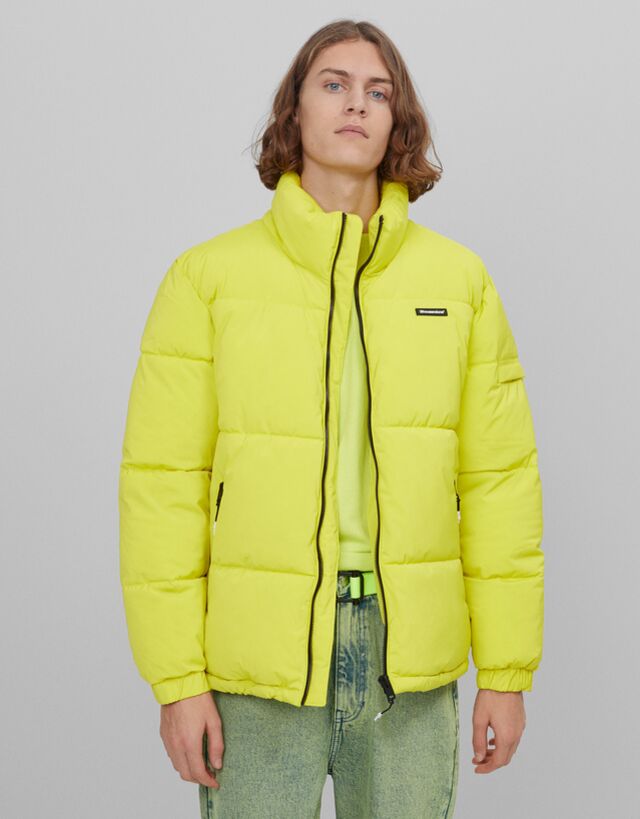 Tek Renkli Sisme Mont Erkek Bershka