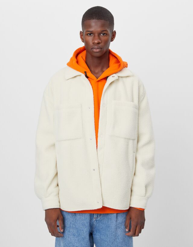 Cepli Suni Yunlu Ceket Ceket Kaban Erkek Bershka