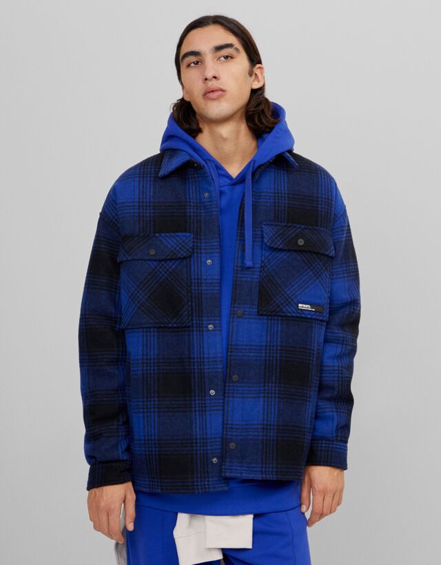 bershka checked jacket