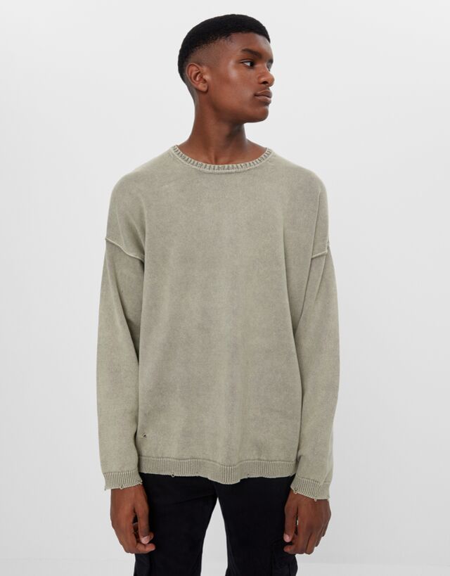 Ripped acid wash sweater - Sweaters and 
