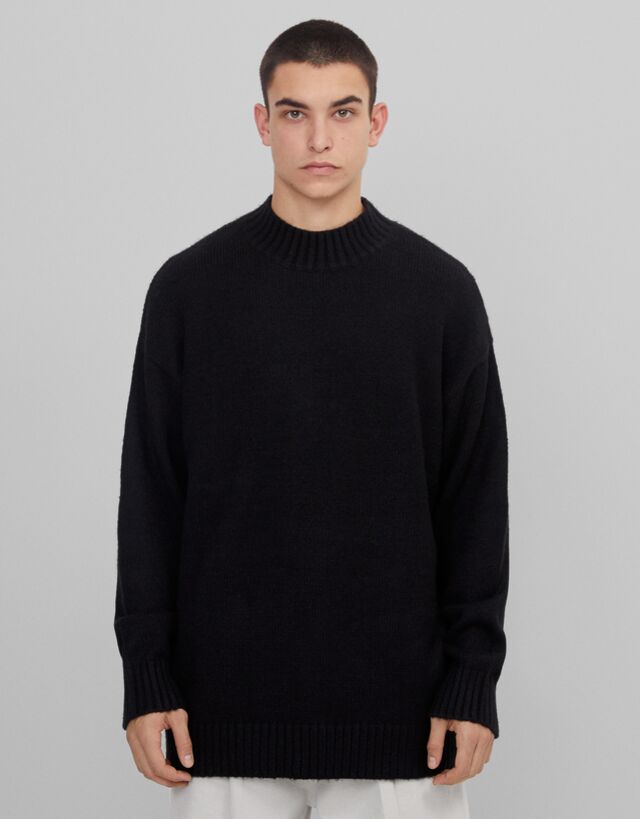 Oversize sweater with high neck 