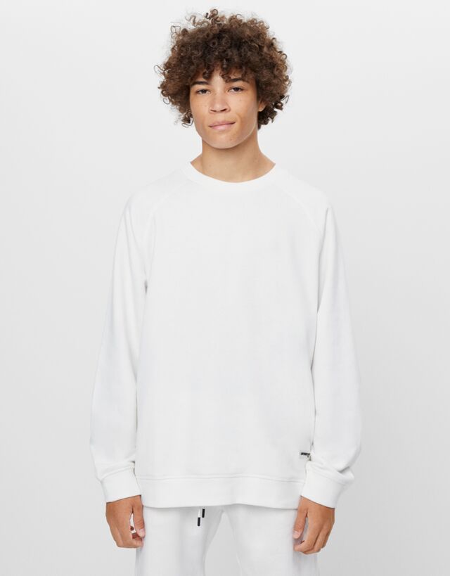 Bershka white sweatshirt Clearance