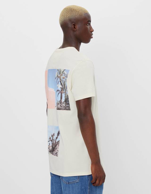 Camiseta print manga corta - Mujer | Bershka