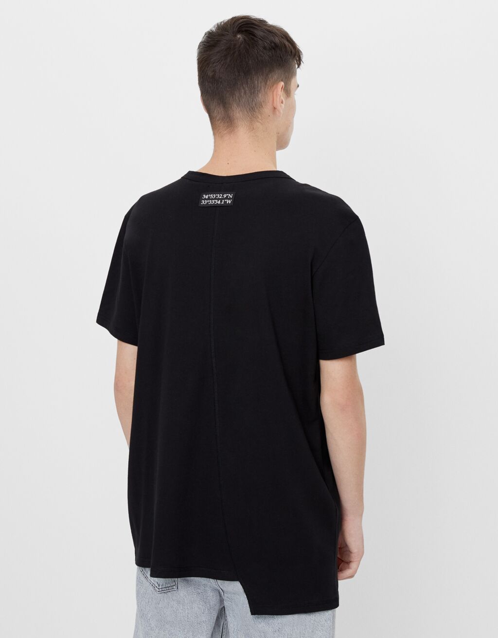 Baskili Asimetrik T Shirt Printed Bershka Turkey