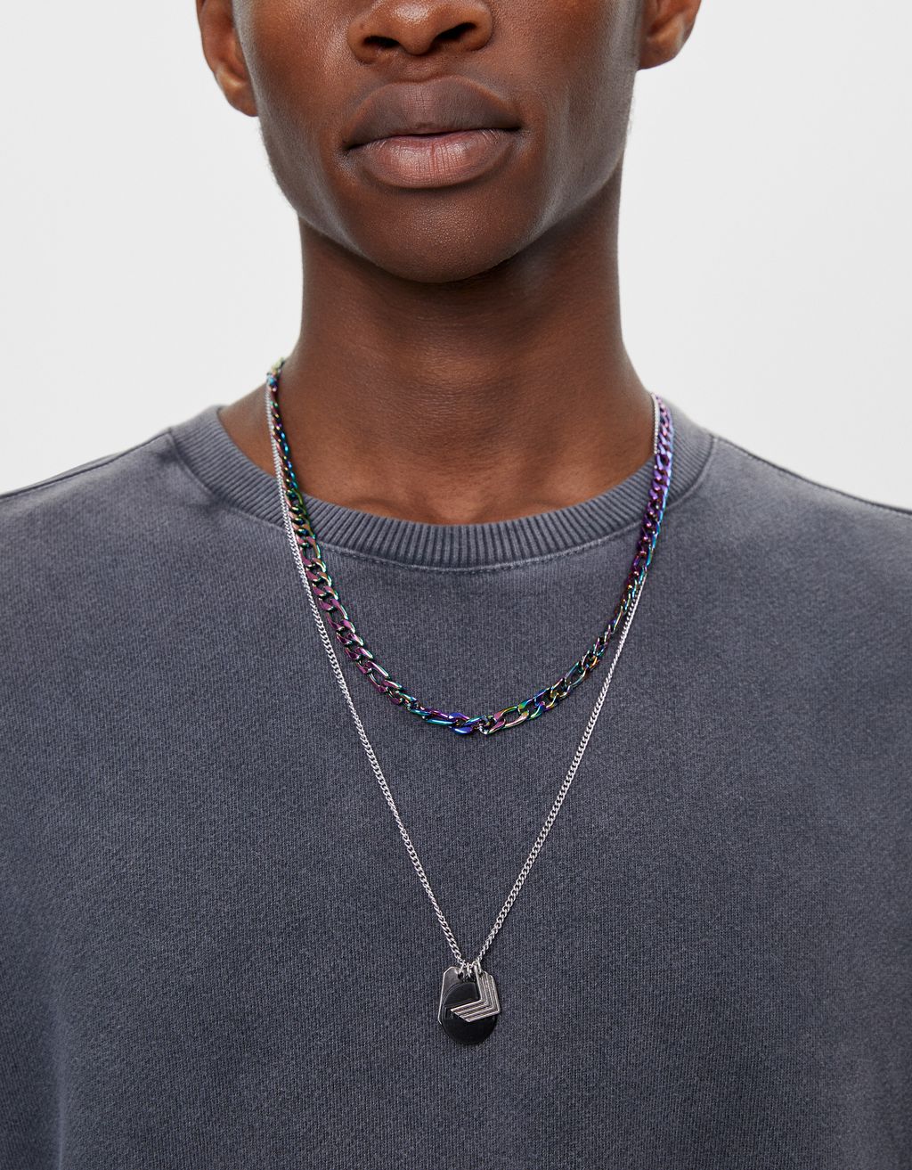 Chain Necklace With Multicolored Null Bershka Luxembourg