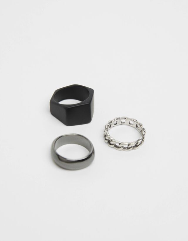 Minimal Yuzuk Seti Bold Erkek Bershka