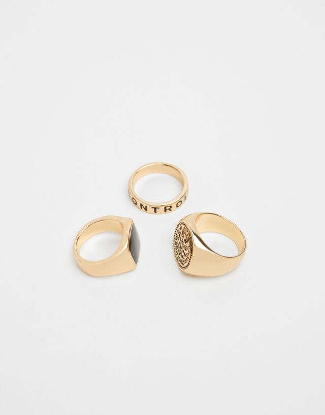Set Of Signet Rings Street Man Bershka
