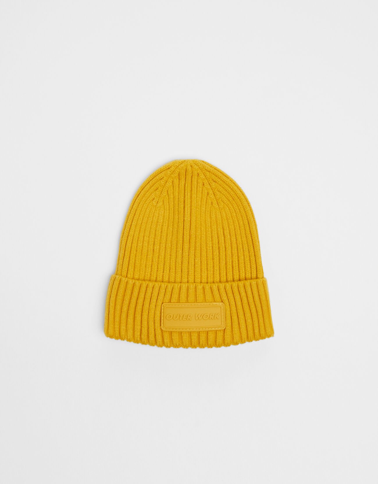 yellow ribbed beanie