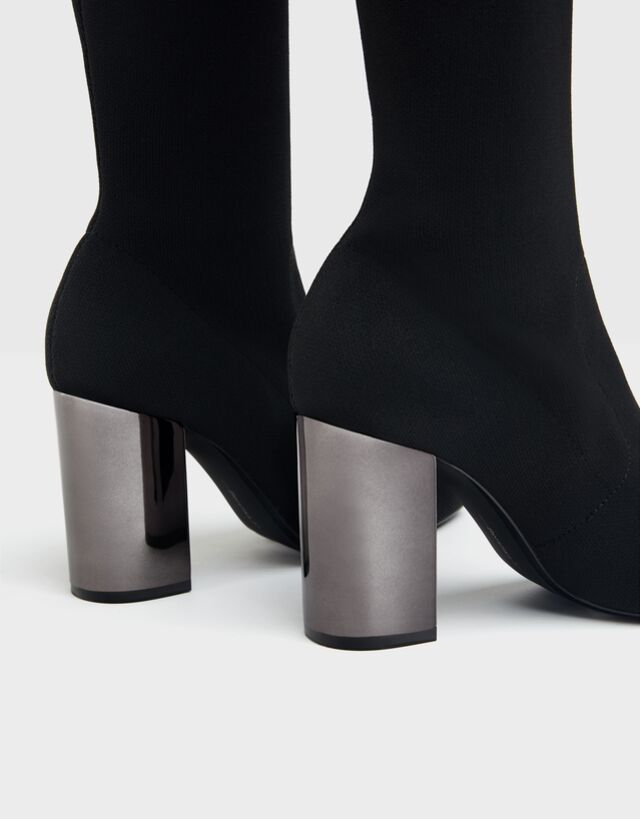 metallic heel boots