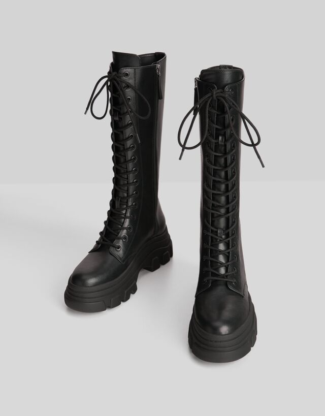 Lace-up boots with track soles - Shoes 