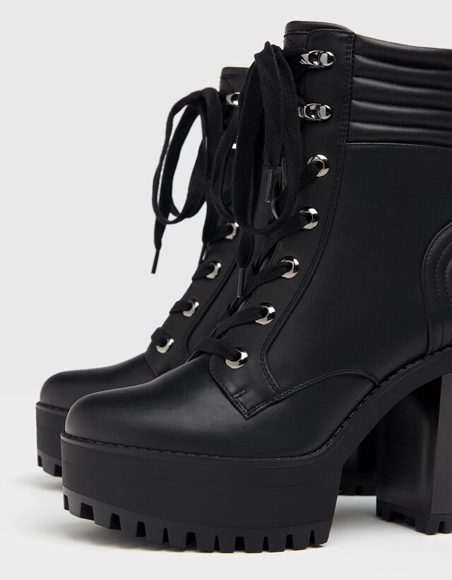 high heeled platform ankle boots