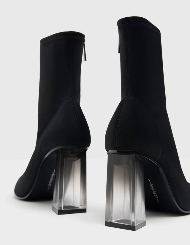 Fitted ankle boots with methacrylate heels - Woman | Bershka