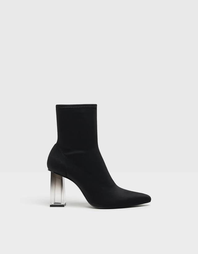 ankle boots with clear heel