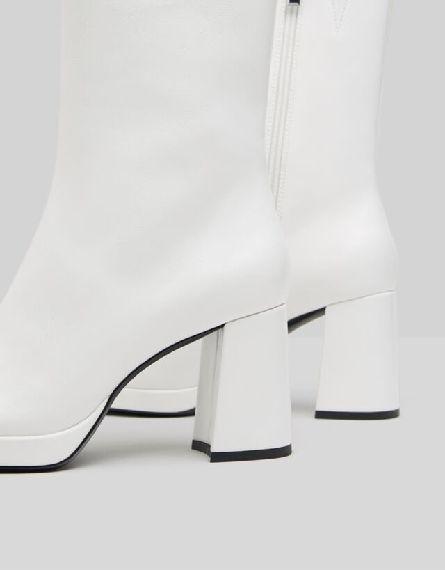 high heeled platform ankle boots