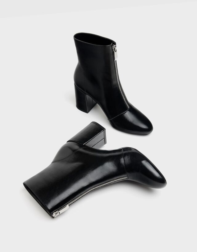 Botines tacón medio combinado - null - Bershka Costa Rica