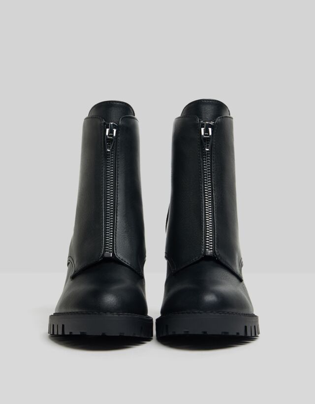 bershka zip front boots