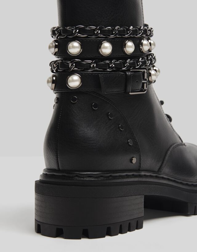 Botines perlas bershka clearance