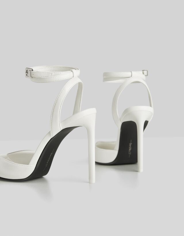 heeled slingback vinyl shoe