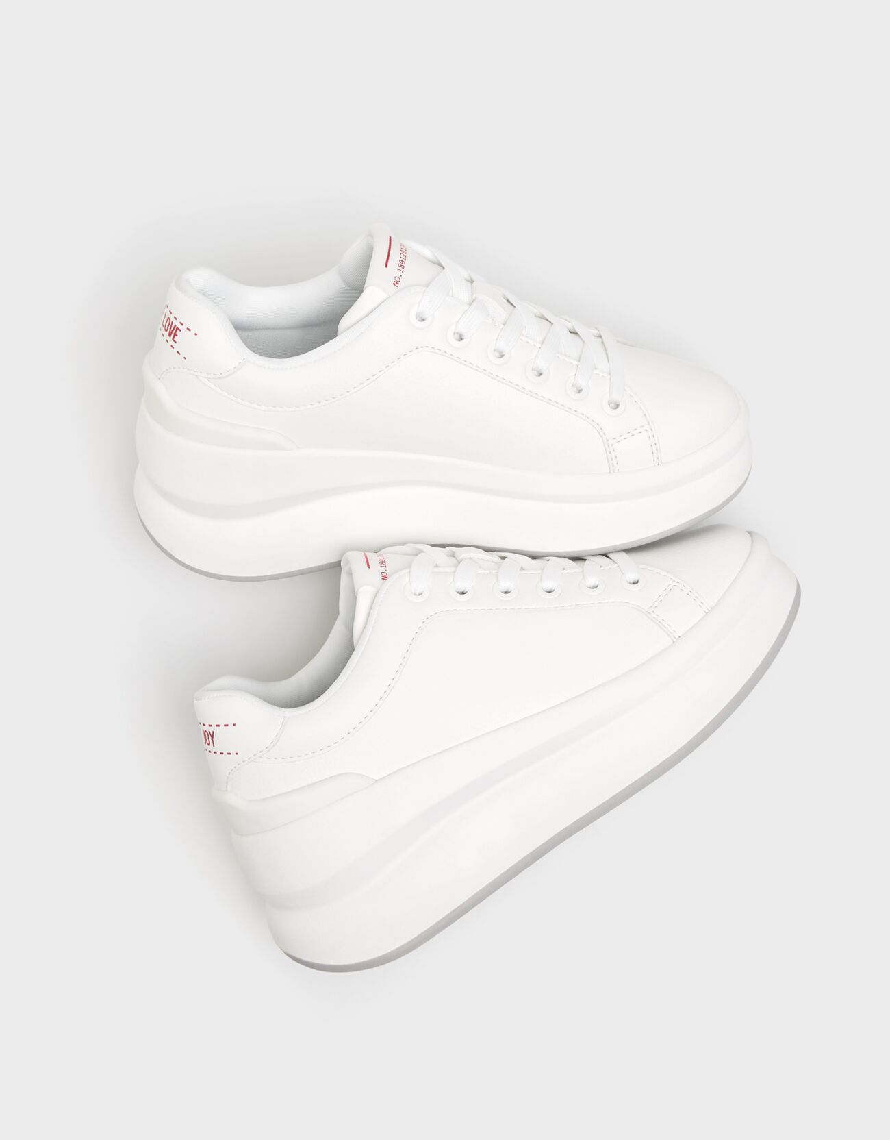 bershka monochrome platform trainers