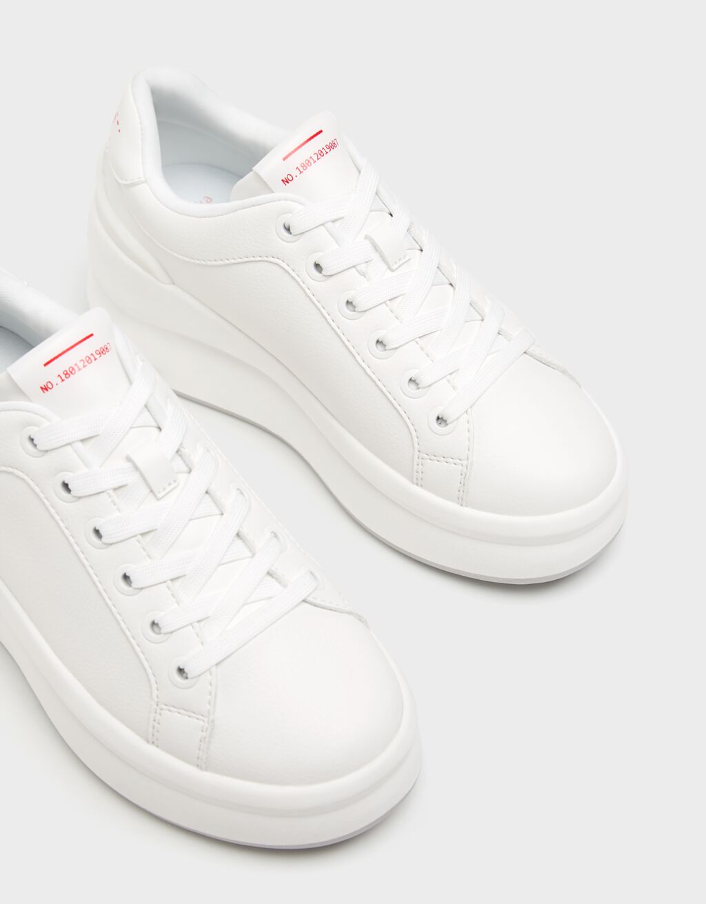 bershka monochrome platform trainers