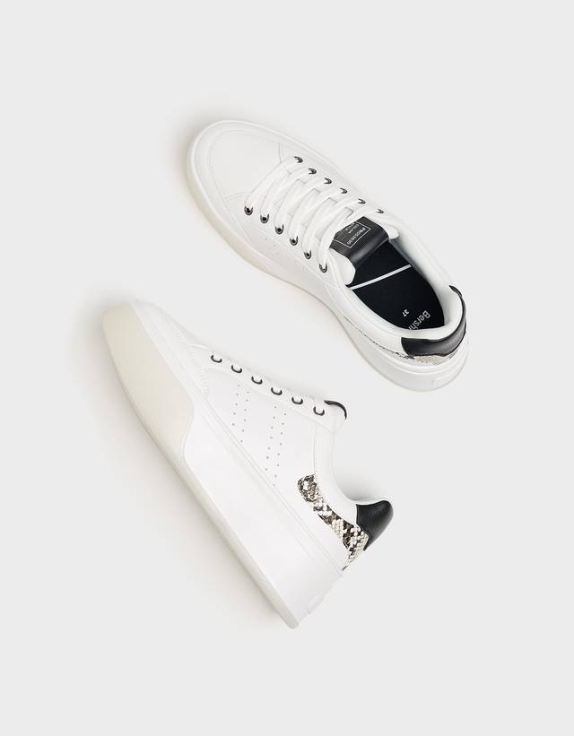bershka monochrome platform trainers