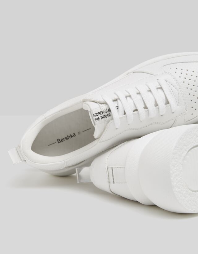 bershka white platform sneakers
