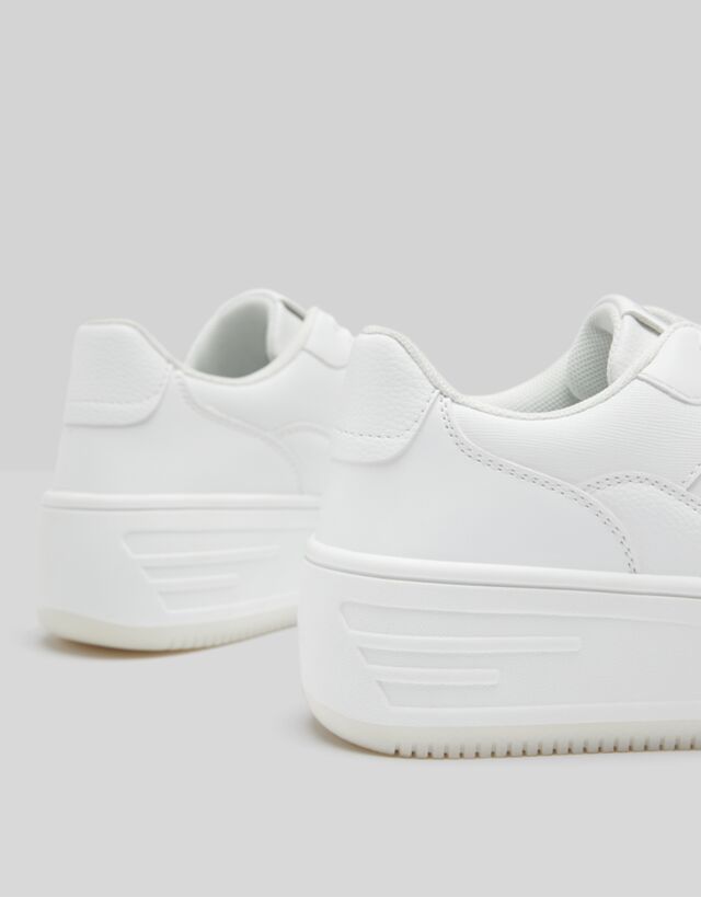 bershka monochrome platform trainers