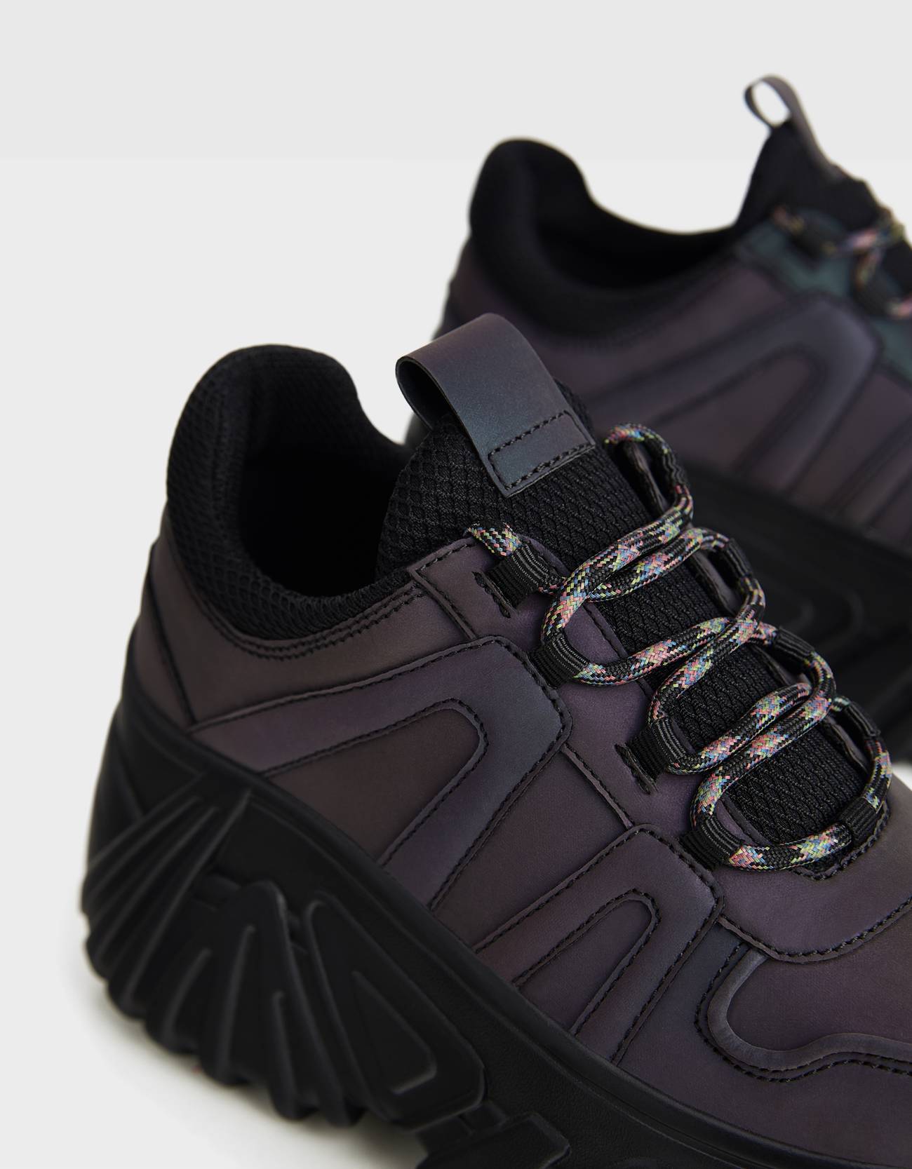 reflective platform sneakers