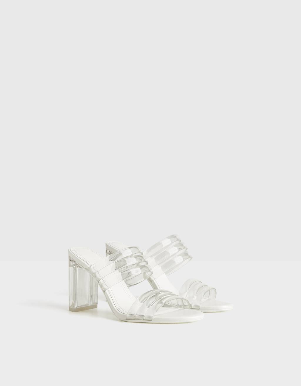 Bershka white heels clearance