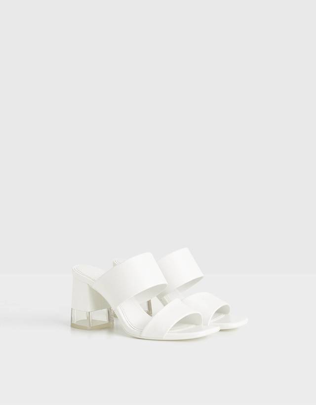 Sandalia destalonada tacón metacrilato - Lisos - Bershka Maroc