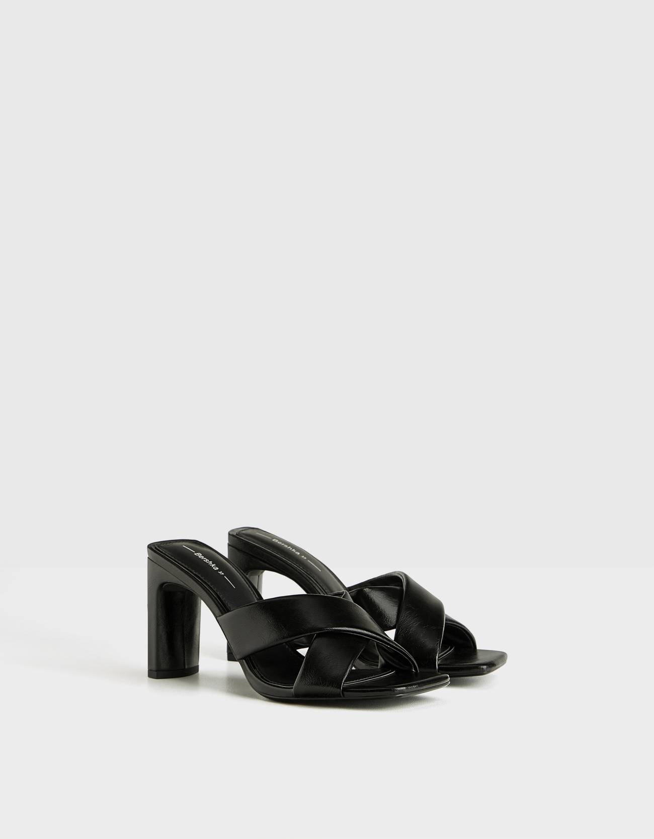 Crossover heeled sandals