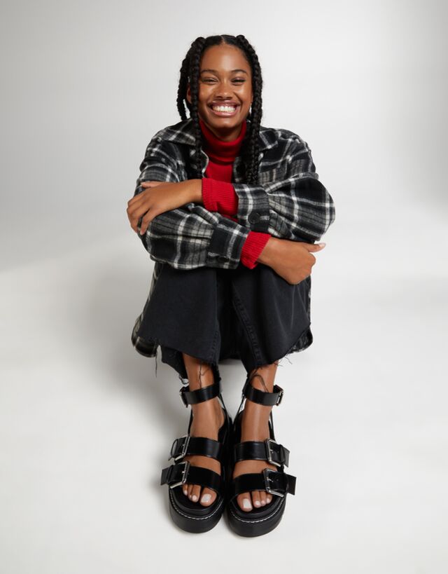 platform sandals buckle