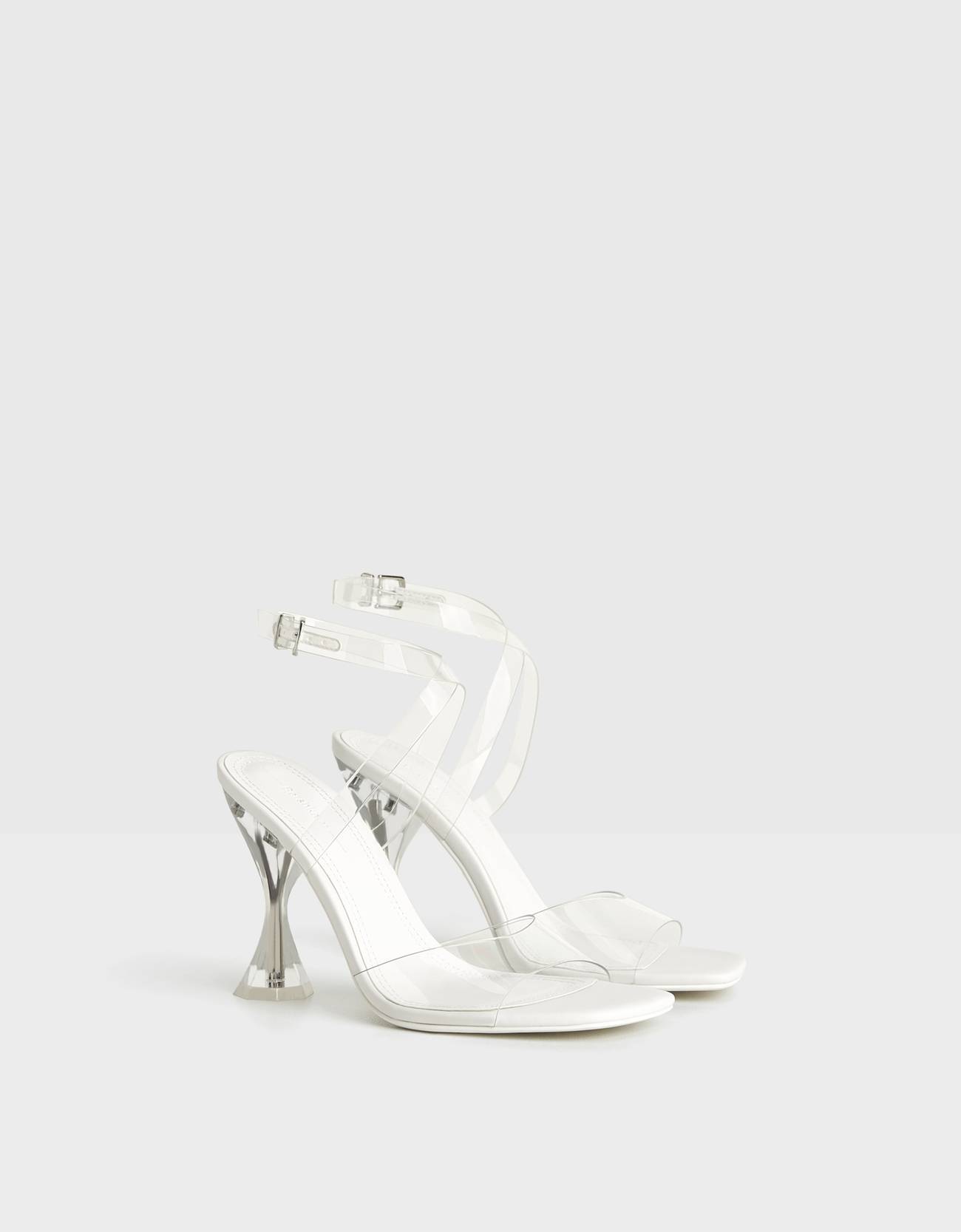 high heeled vinyl sandals