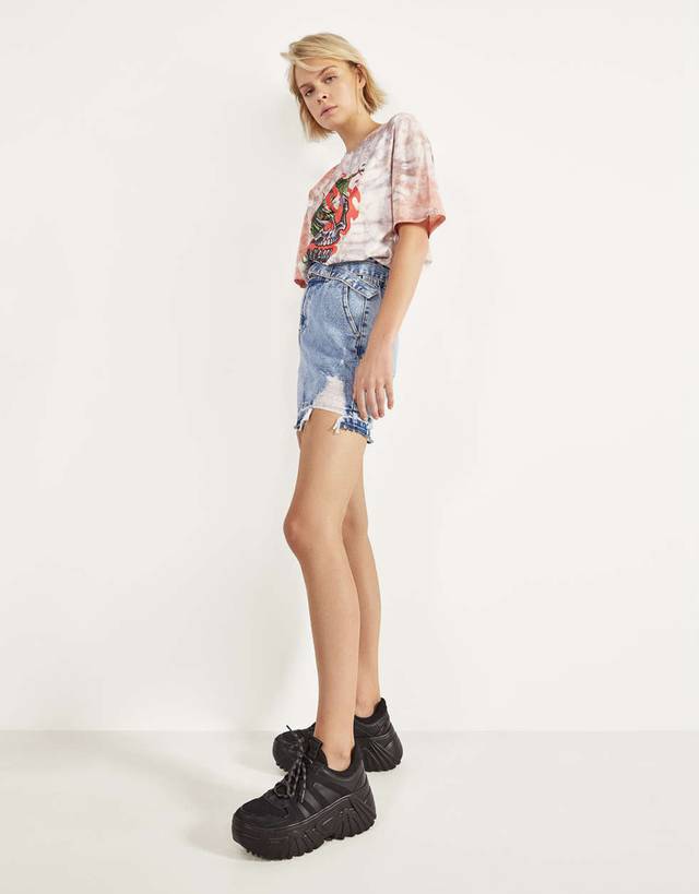 bershka monochrome platform trainers