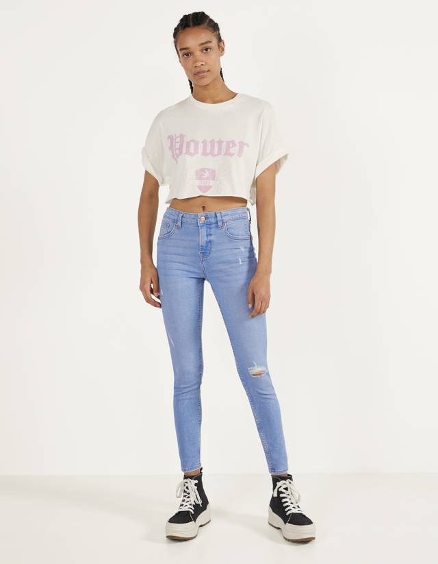 Mid waist skinny jeans - High Waist 