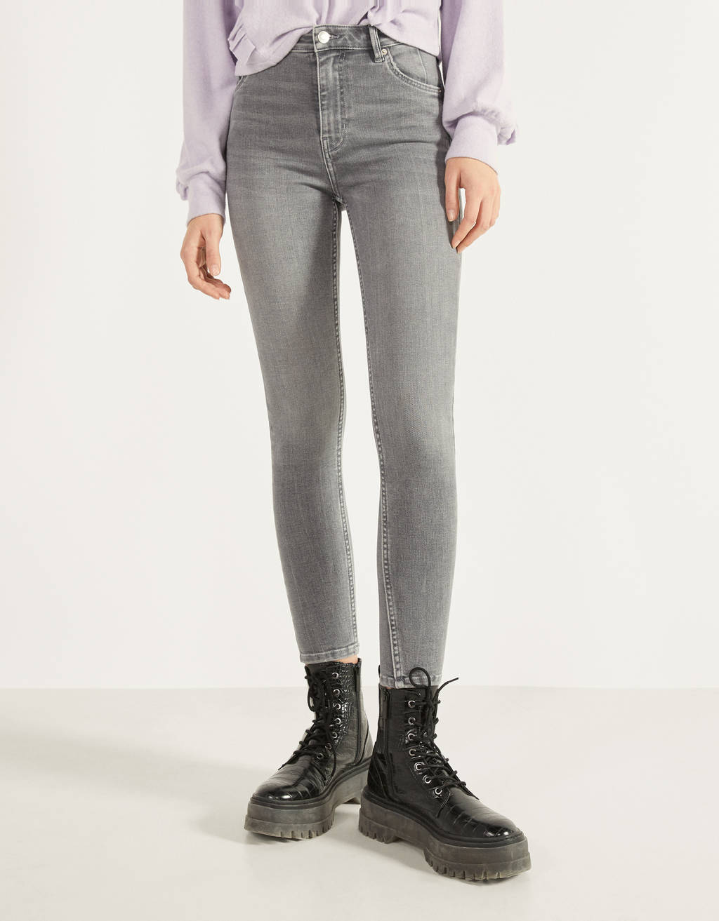 High waist skinny jeans - Accessories - Bershka Poland