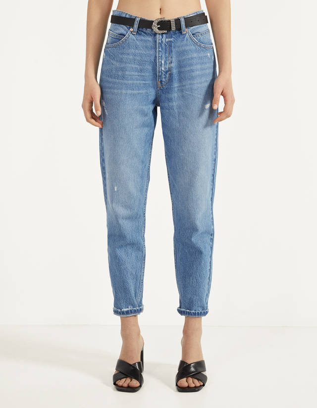 High waist mom jeans - Collaborations® - Bershka Costa Rica