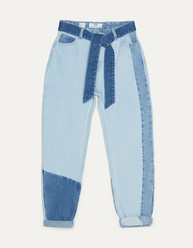Mom Fit jeans with contrast details 