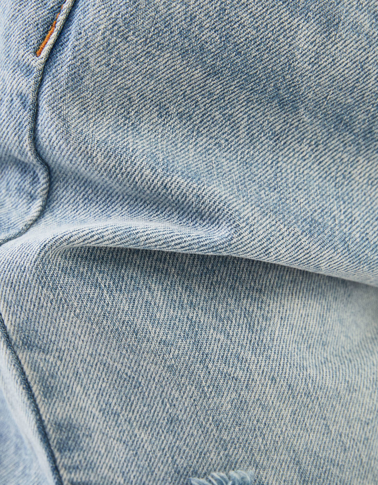 Широкие джинсы с разрезами Синий застиранный Bershka