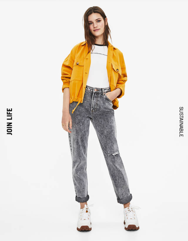 Jeans Mom Fit High Rise - null - Bershka Maroc