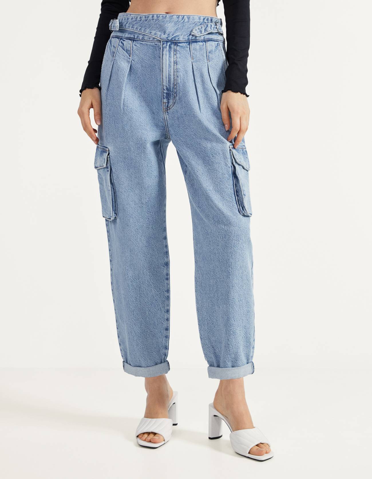 Blugi Cargo Pantaloni Scurți și Bermude Bershka Romania