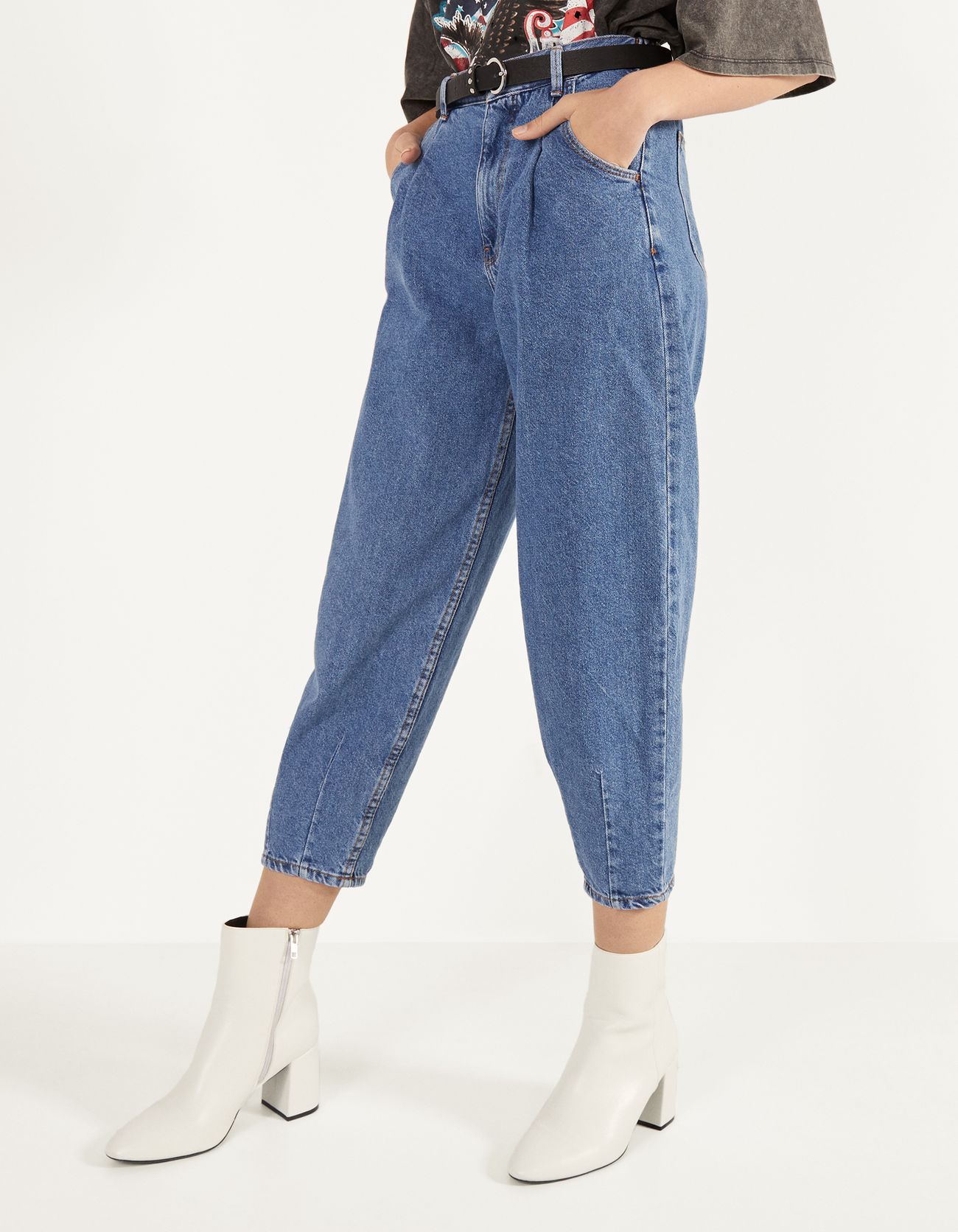 Balloon fit jeans - null - Bershka Netherlands