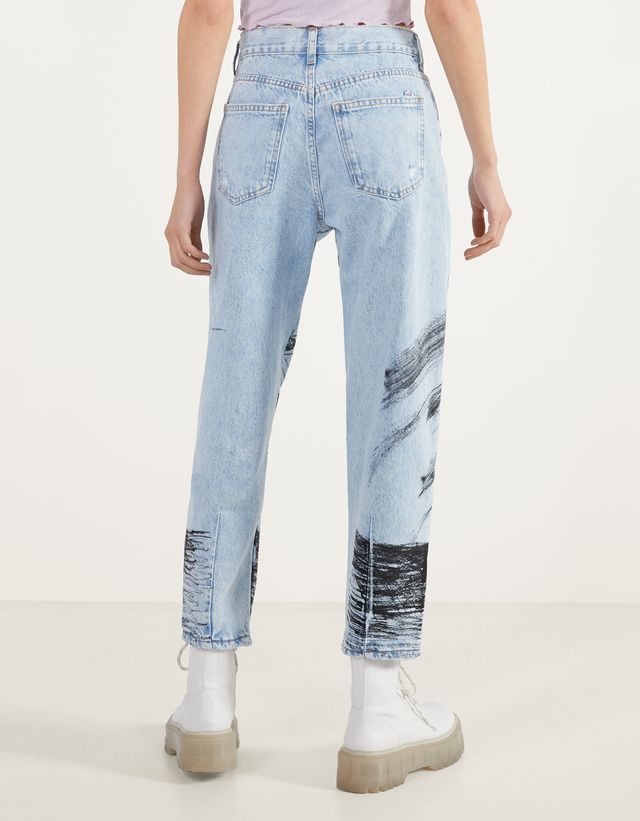 Mickey gets arty” balloon fit jeans 