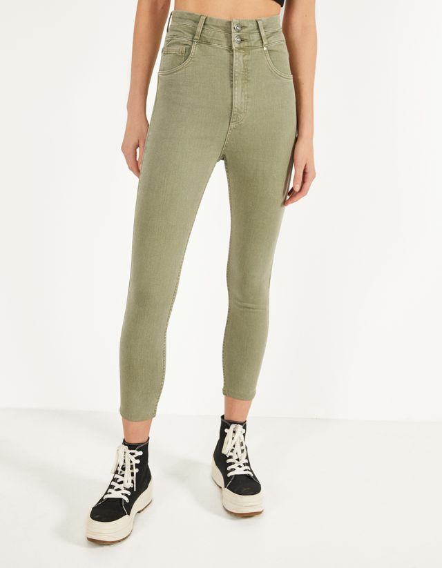 super high rise cropped bershka