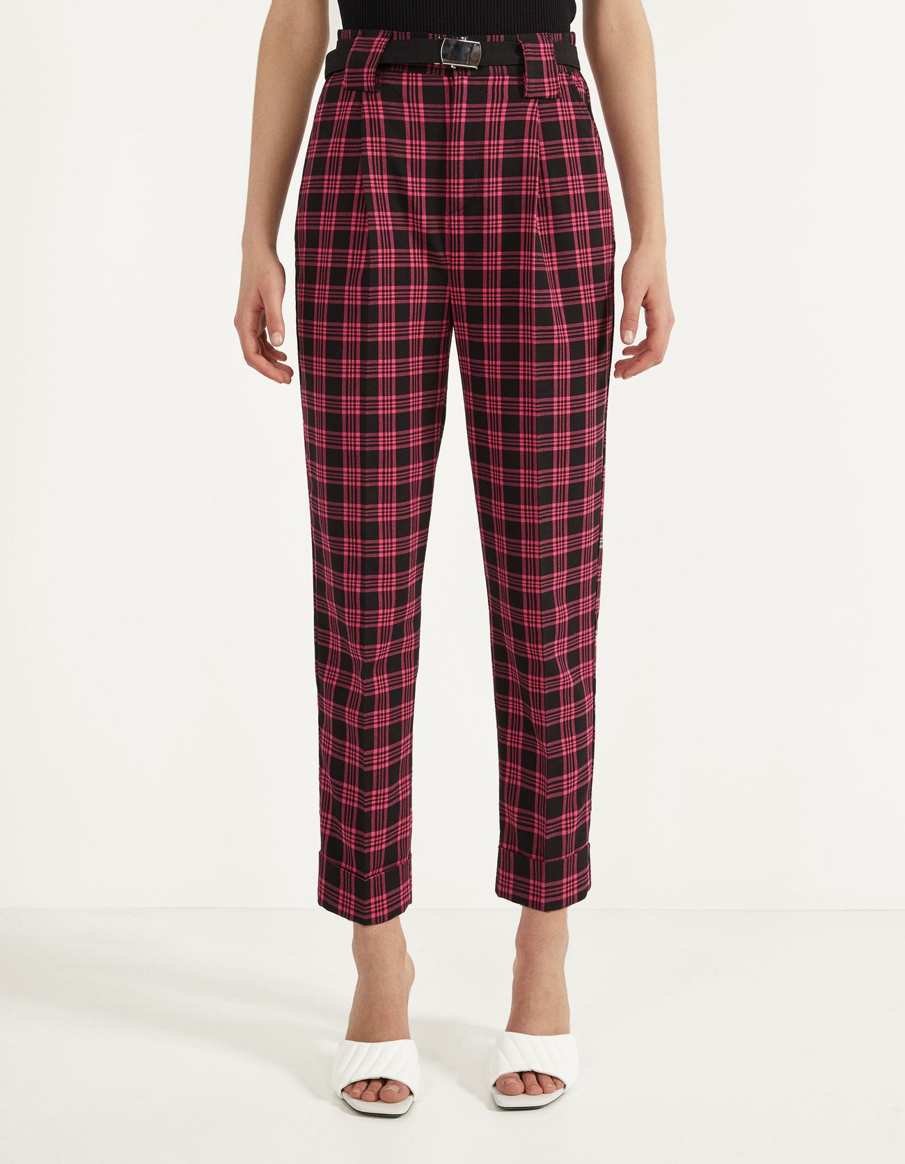 bershka plaid trousers
