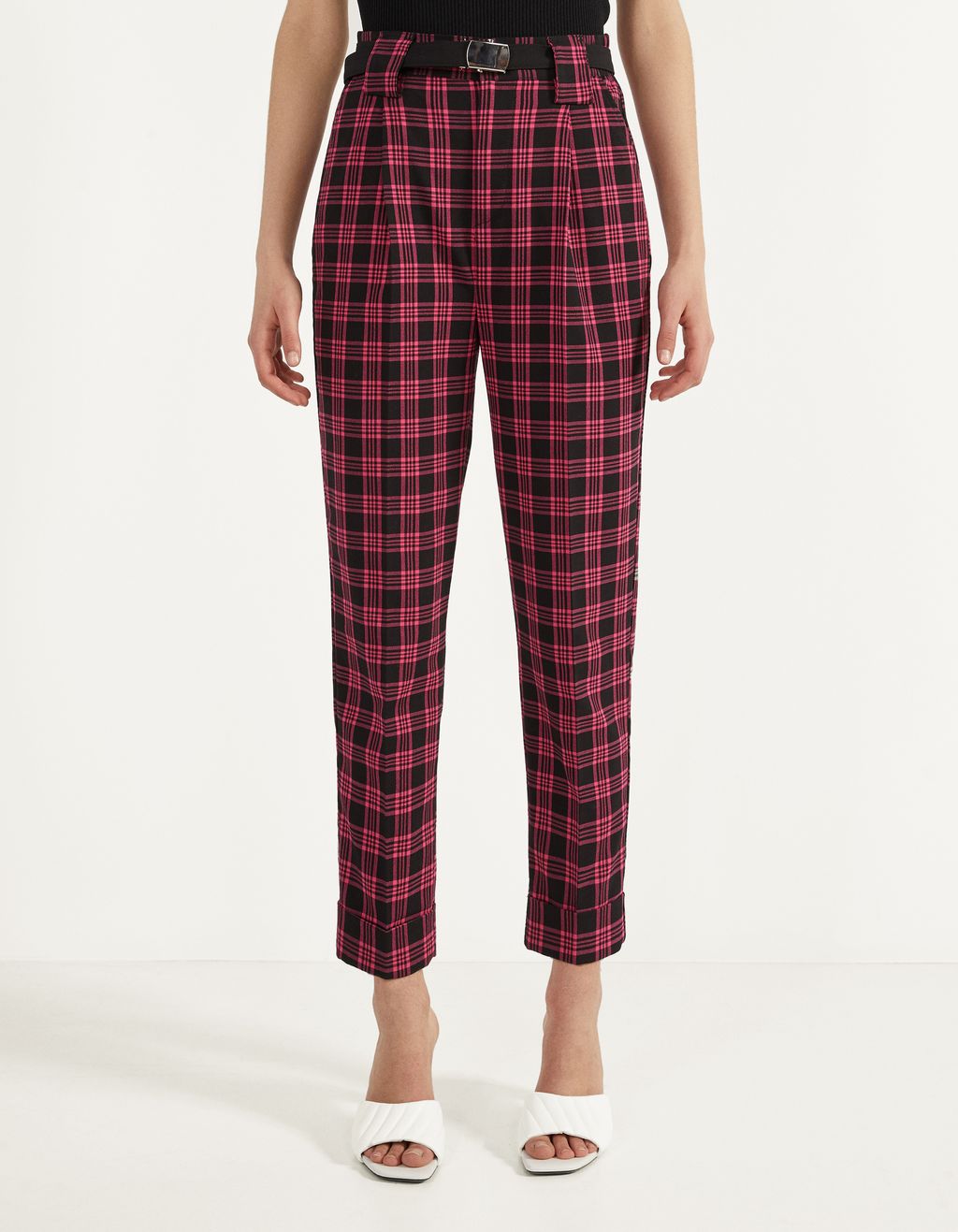 Bershka tartan trousers Clearance