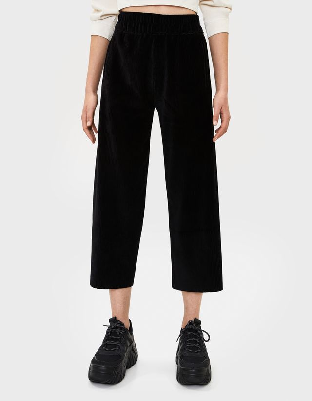 Pantalon palazzo en velours côtelé - null - Bershka Lebanon