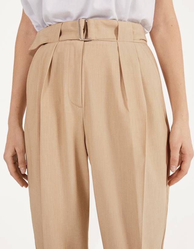 bershka pleat top slouchy trousers