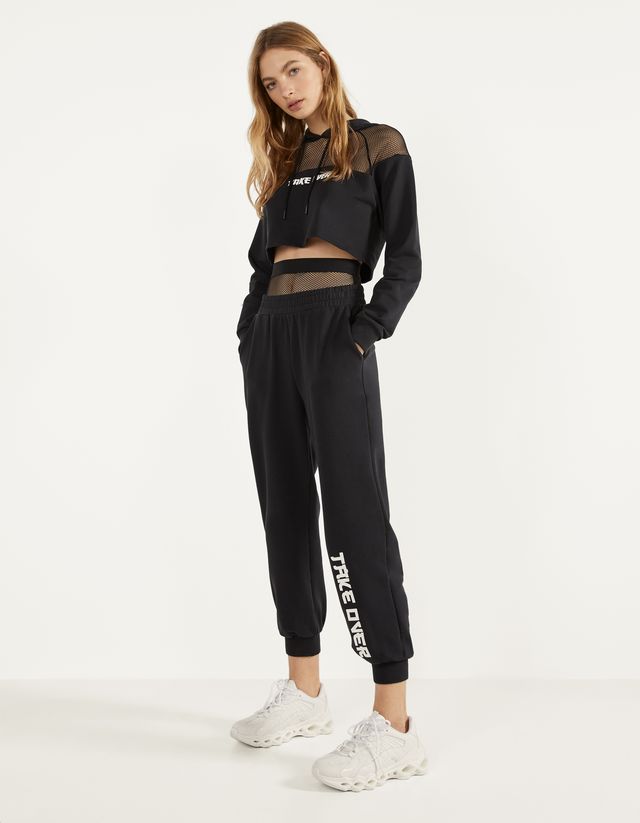 bershka velour jogger