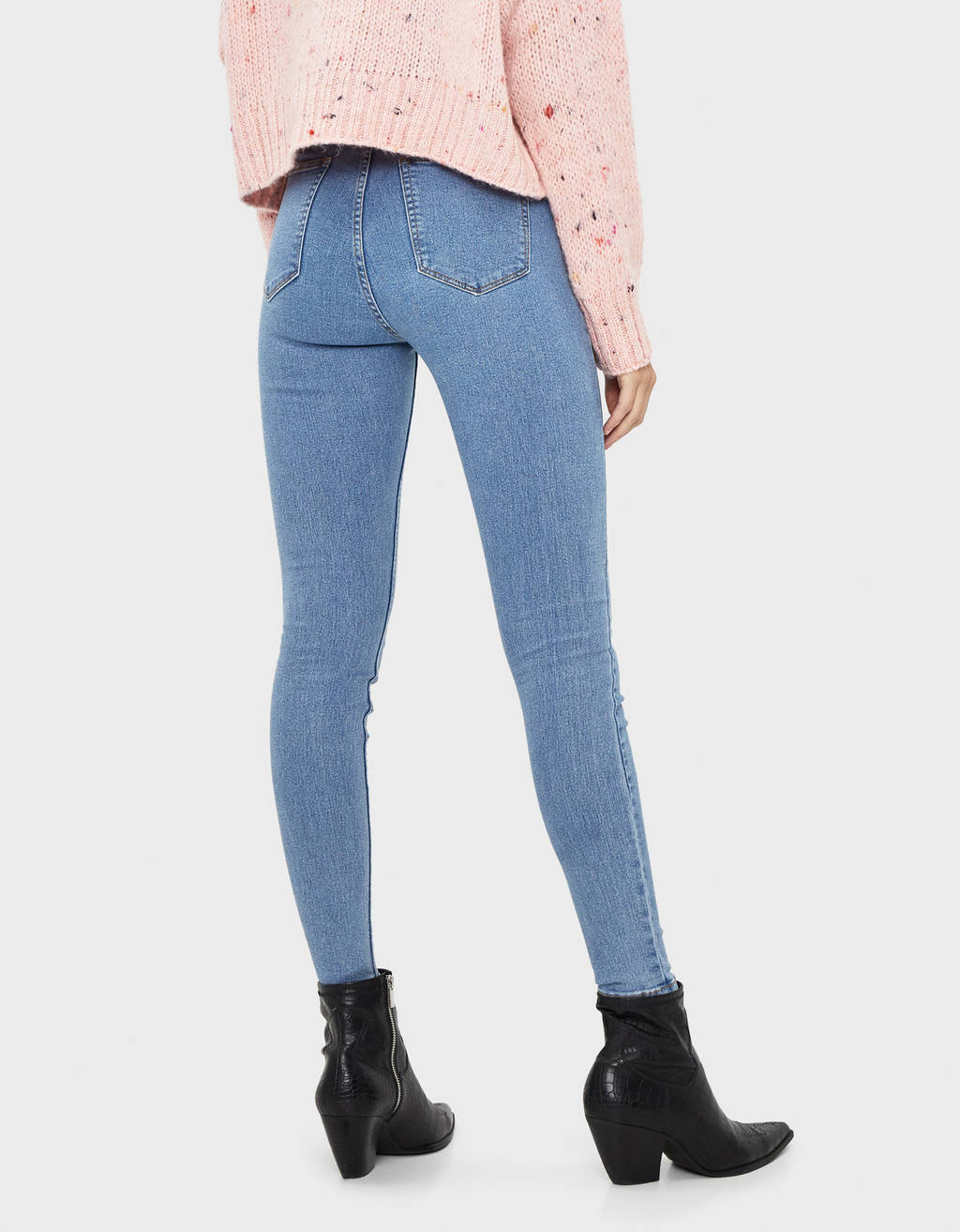 High waist jeggings - Denim - Bershka 